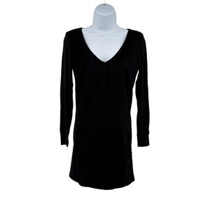 Single Los Angeles Suede Front Mixed Media Mini Dress XS Black NWT